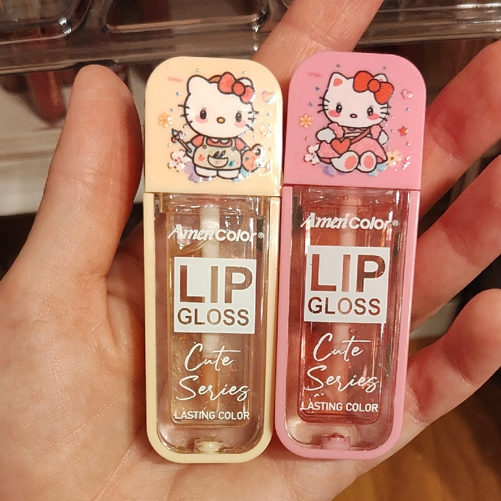 Hello Kitty Lip Gloss Set - Pink and Cream